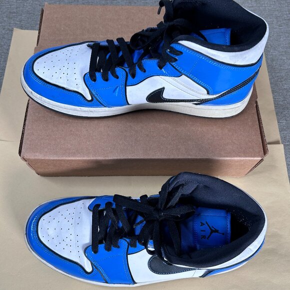 Nike Jordan 1 Mid Signal Blue Sneaker Shoes Men's 10.5 DD6834-402 - Picture 2 of 16